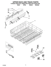 09 - Upper Rack And Track Parts parts for Kitchenaid Dishwasher KUDP01FLBT3 from AppliancePartsPros.com