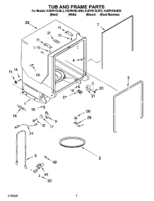 07 - Tub And Frame Parts parts for Kitchenaid Dishwasher KUDP01DLBL3 from AppliancePartsPros.com