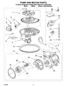 08 - Pump And Motor Parts parts for Kitchenaid Dishwasher KUDI01ILWH3 from AppliancePartsPros.com