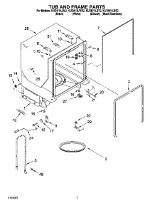07 - Tub And Frame Parts parts for Kitchenaid Dishwasher KUDI01ILWH2 from AppliancePartsPros.com