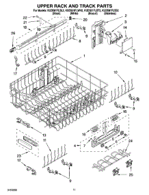 09 - Upper Rack And Track Parts parts for Kitchenaid Dishwasher KUDS01FLWH2 from AppliancePartsPros.com