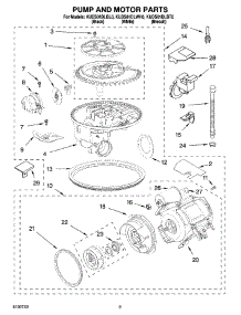 08 - Pump And Motor Parts parts for Kitchenaid Dishwasher KUDS01DLBL0 from AppliancePartsPros.com