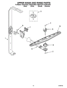 10 - Upper Wash And Rinse Parts parts for Kitchenaid Dishwasher KUDI01ILBL0 from AppliancePartsPros.com