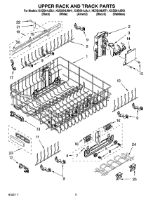 09 - Upper Rack And Track Parts parts for Kitchenaid Dishwasher KUDS01IJBS1 from AppliancePartsPros.com