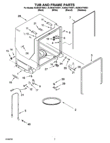 07 - Tub And Frame Parts parts for Kitchenaid Dishwasher KUDK01TKBT1 from AppliancePartsPros.com