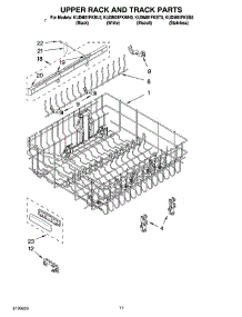 09 - Upper Rack And Track Parts parts for Kitchenaid Dishwasher KUDM01FKBL0 from AppliancePartsPros.com