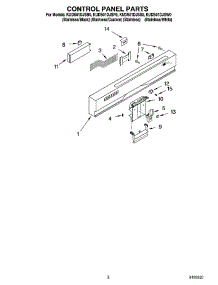 02 - Control Panel Parts parts for Kitchenaid Dishwasher KUDS01DJSB0 from AppliancePartsPros.com