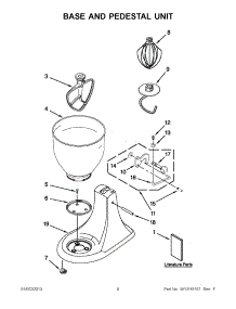 04 - Base And Pedestal Unit parts for Kitchenaid Mixer KSM95GR0 from AppliancePartsPros.com