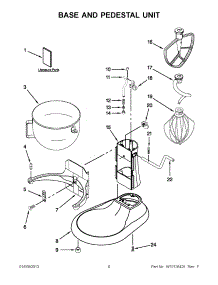 03 - Base And Pedestal Unit parts for Kitchenaid Mixer KG25H3XER5 from AppliancePartsPros.com