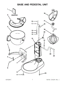 03 - Base And Pedestal Unit parts for Kitchenaid Mixer KP26M1XWH5 from AppliancePartsPros.com
