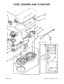 02 - Case, Gearing And Planetary parts for Kitchenaid Mixer KG25H7XER5 from AppliancePartsPros.com