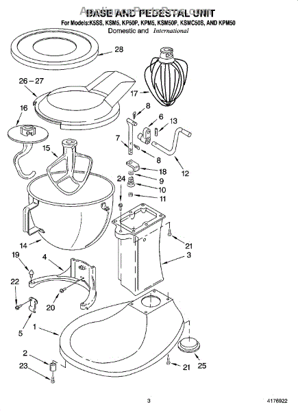 W10802050 K5ASB 5 Quart KitchenAid Stainless Steel Mixing