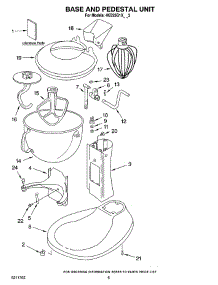 03 - Base And Pedestal Unit And Accessory Parts parts for Whirlpool Mixer 4KB25G1XBU3 from AppliancePartsPros.com