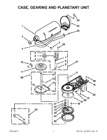03 - Case, Gearing And Planetary Unit parts for Kitchenaid Mixer KSM150PSWH0 from AppliancePartsPros.com