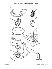 02 - Base And Pedestal Unit parts for Kitchenaid Mixer KSM150PSWB0 from AppliancePartsPros.com
