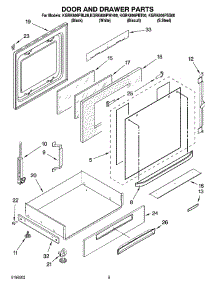 03 - Door And Drawer Parts parts for Kitchenaid Range KGRK806PBT00 from AppliancePartsPros.com