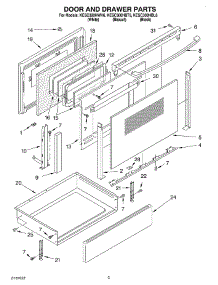 03 - Door & Drawer parts for Kitchenaid Range KESC300HBT6 from AppliancePartsPros.com