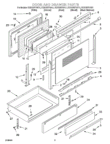 03 - Door And Drawer parts for Kitchenaid Range KERC507HBS1 from AppliancePartsPros.com