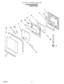 02 - Oven Door parts for Kitchenaid Range KDRP407HSS3 from AppliancePartsPros.com