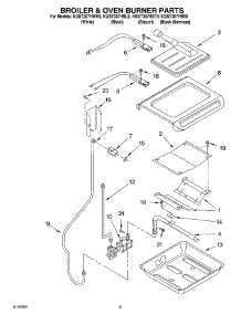 06 - Broiler And Oven Burner parts for Kitchenaid Range KGST307HBT9 from AppliancePartsPros.com