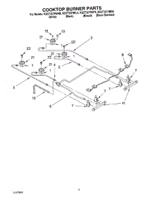 02 - Cooktop Burner parts for Kitchenaid Range KGST307HBT8 from AppliancePartsPros.com