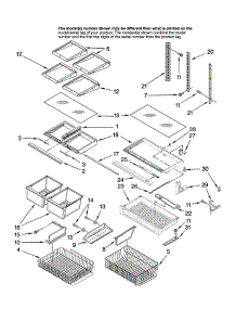 Shelf parts for Kitchenaid Refrigerator KBRS22KTSS11 from AppliancePartsPros.com
