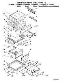 03 - Refrigerator Shelf Parts parts for Kitchenaid Refrigerator KSCS25INWH03 from AppliancePartsPros.com