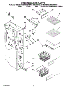 04 - Freezer Liner Parts parts for Kitchenaid Refrigerator KSCS25INWH03 from AppliancePartsPros.com