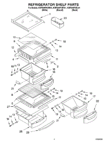 03 - Refrigerator Shelf parts for Kitchenaid Refrigerator KSFS25FKWH01 from AppliancePartsPros.com