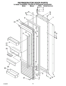 10 - Refrigerator Door Parts parts for Kitchenaid Refrigerator KSSS36QKB02 from AppliancePartsPros.com