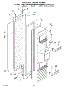 11 - Freezer Door parts for Kitchenaid Refrigerator KSSS42QKX00 from AppliancePartsPros.com