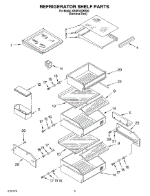 07 - Refrigerator Shelf parts for Kitchenaid Refrigerator KSSP42QKS00 from AppliancePartsPros.com