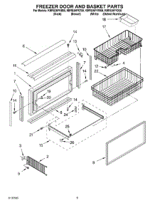 06 - Freezer Door And Basket parts for Kitchenaid Refrigerator KBRS36FKB00 from AppliancePartsPros.com