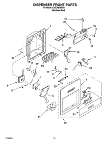 12 - Dispenser And Front Parts parts for Kitchenaid Refrigerator KSSC48QMS01 from AppliancePartsPros.com