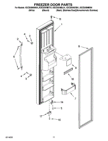 07 - Freezer Door Parts parts for Kitchenaid Refrigerator KSCS25INBL01 from AppliancePartsPros.com