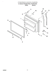 06 - Freezer Door, Optional parts for Kitchenaid Refrigerator KTRP22KJWH00 from AppliancePartsPros.com