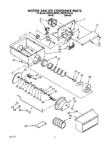 05 - Motor And Ice Container parts for Kitchenaid Refrigerator KSRS22QAAL00 from AppliancePartsPros.com