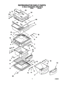 03 - Refrigerator Shelf parts for Kitchenaid Refrigerator KSRE25FHWH02 from AppliancePartsPros.com