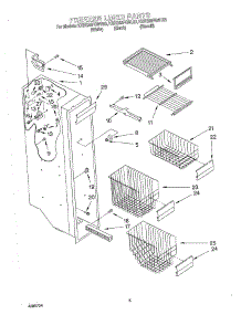04 - Freezer Liner parts for Kitchenaid Refrigerator KSRS25FGWH03 from AppliancePartsPros.com
