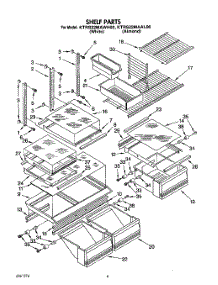 05 - Shelf, Lit / Optional parts for Kitchenaid Refrigerator KTRS22MAWH00 from AppliancePartsPros.com