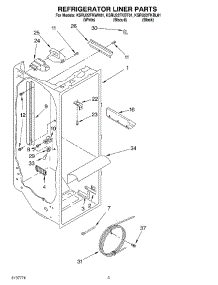 02 - Refrigerator Liner parts for Kitchenaid Refrigerator KSRU22FKWH01 from AppliancePartsPros.com
