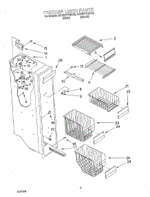 04 - Freezer Liner parts for Kitchenaid Refrigerator KSRE27FHWH02 from AppliancePartsPros.com