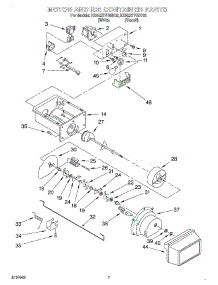 05 - Motor And Ice Container parts for Kitchenaid Refrigerator KSRE27FHWH02 from AppliancePartsPros.com