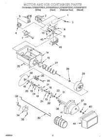 04 - Motor And Ice Container parts for Kitchenaid Refrigerator KSRB22FHBT01 from AppliancePartsPros.com