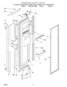 07 - Freezer Door parts for Kitchenaid Refrigerator KSRB27FHWH01 from AppliancePartsPros.com