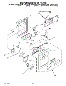 08 - Dispenser Front Parts parts for Kitchenaid Refrigerator KSRG25FTWH00 from AppliancePartsPros.com