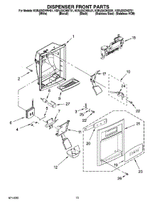 08 - Dispenser Front Parts parts for Kitchenaid Refrigerator KSRJ25CNBL01 from AppliancePartsPros.com