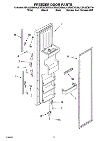 07 - Freezer Door Parts parts for Kitchenaid Refrigerator KSRJ25CNBL00 from AppliancePartsPros.com