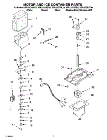 05 - Motor And Ice Container Parts parts for Kitchenaid Refrigerator KSRJ25CNBT00 from AppliancePartsPros.com