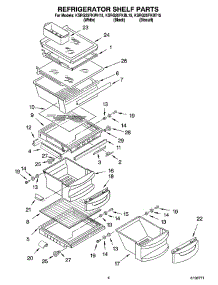 03 - Refrigerator Shelf Parts parts for Kitchenaid Refrigerator KSRG25FKWH15 from AppliancePartsPros.com
